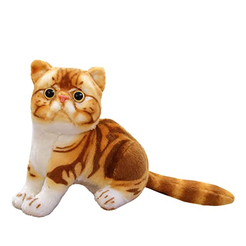 Asudaro 26cm Katze Kuscheltier Realistische Katzen Die Echt Aussehen Plüsch Stofftier Katze Kawaii Flauschiges Plüschtier Plüsch Puppe Baby Plüschfigur Plüschspielzeug für Kinder Jungen Mädchen #C von Asudaro