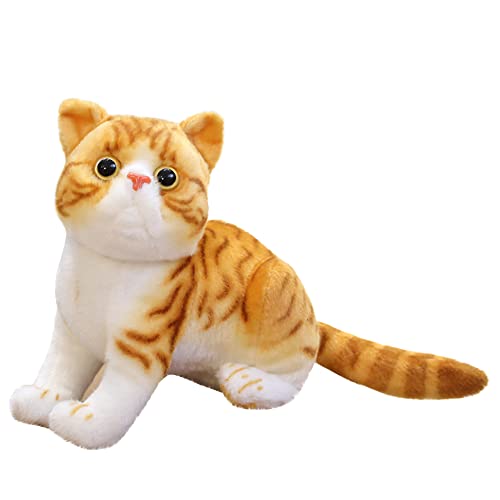 Asudaro 26cm Katze Kuscheltier Realistische Katzen Die Echt Aussehen Plüsch Stofftier Katze Kawaii Flauschiges Plüschtier Plüsch Puppe Baby Plüschfigur Plüschspielzeug für Kinder Jungen Mädchen #A von Asudaro