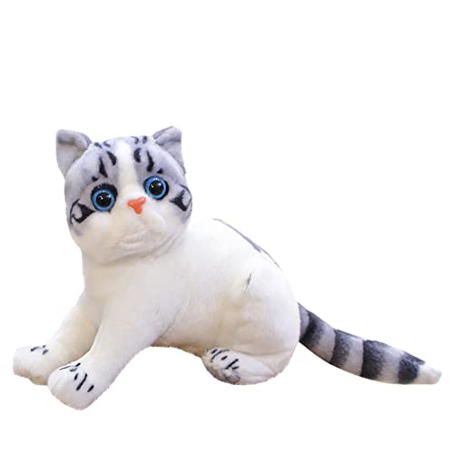 Asudaro 26cm Katze Kuscheltier Realistische Katzen Die Echt Aussehen Plüsch Stofftier Katze Kawaii Flauschiges Plüschtier Plüsch Puppe Baby Plüschfigur Plüschspielzeug für Kinder Jungen Mädchen #B von Asudaro