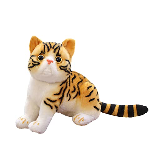 Asudaro 26cm Katze Kuscheltier Realistische Katzen Die Echt Aussehen Plüsch Stofftier Katze Kawaii Flauschiges Plüschtier Plüsch Puppe Baby Plüschfigur Plüschspielzeug für Kinder Jungen Mädchen #D von Asudaro