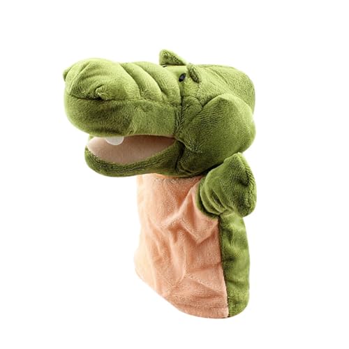 Asudaro Baby Kindergeburtstag Finger Plüschtier Handpuppen Spielzeug Realistische Weiße Sandhautpuppen/Beige Tiger/Schildkröte/Frosch Weiche Plüschhandpuppen Krokodil von Asudaro