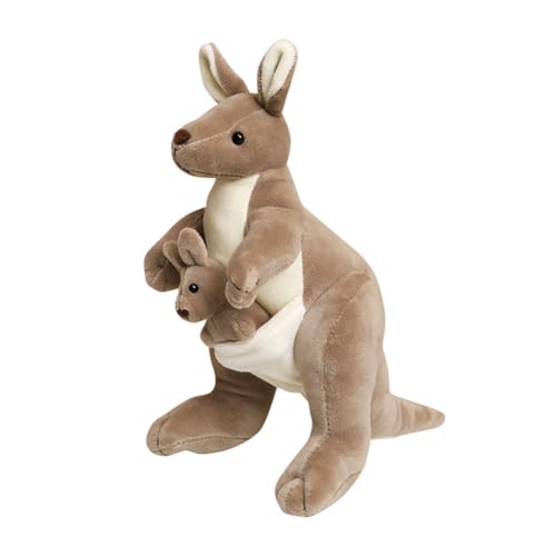 Asudaro Cartoon Plüschtier,Känguru-Puppe mit Mutter und Kind,Flauschiges Plüschtier,Kuscheltier Superweich,Plüschkissen Tier Spielzeug,Geschenke für Kuscheltierliebhaber,27cm(grau) von Asudaro