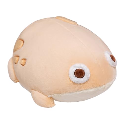 Asudaro Cartoon Plüschtier,Ochsenfrosch-Puppe,Flauschiges Plüschtier,Kuscheltier Superweich,Plüschkissen Tier Spielzeug,Geschenke für Kuscheltierliebhaber,28cm(Apricot) von Asudaro