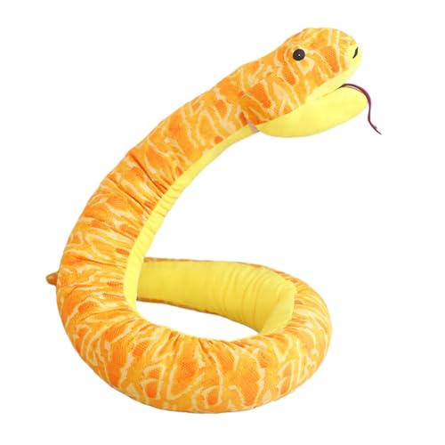 Asudaro Cartoon Plüschtier,Simulierte Python-Handpuppe,Flauschiges Plüschtier,Kuscheltier Superweich,Plüschkissen Tier Spielzeug,Geschenke für Kuscheltierliebhaber,90cm goldene Python-Handpuppe(Gelb) von Asudaro