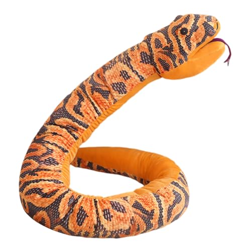 Asudaro Cartoon Plüschtier,Simulierte Python-Handpuppe,Plüschtier,Kuscheltier Superweich,Plüschkissen Tier Spielzeug,Geschenke für Kuscheltierliebhaber,90cm Orangefarbene Ringpython-Handpuppe(Orange) von Asudaro