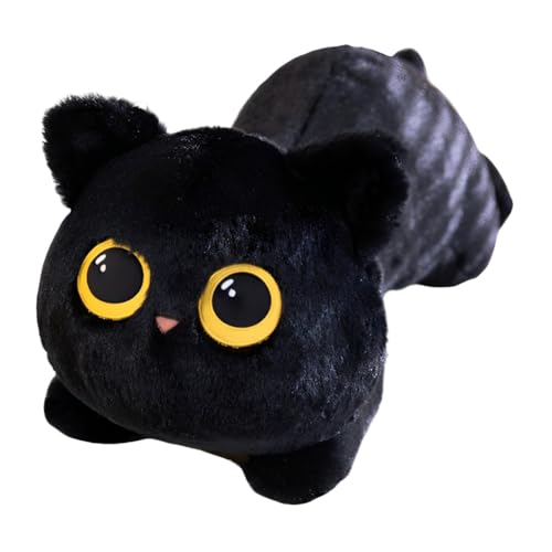 Asudaro Cartoon Plüschtier,kleine Schwarze Katzenpuppe,Flauschiges Plüschtier,Kuscheltier Superweich,Plüschkissen Tier Spielzeug,Geschenke für Kuscheltierliebhaber,50cm(schwarz) von Asudaro