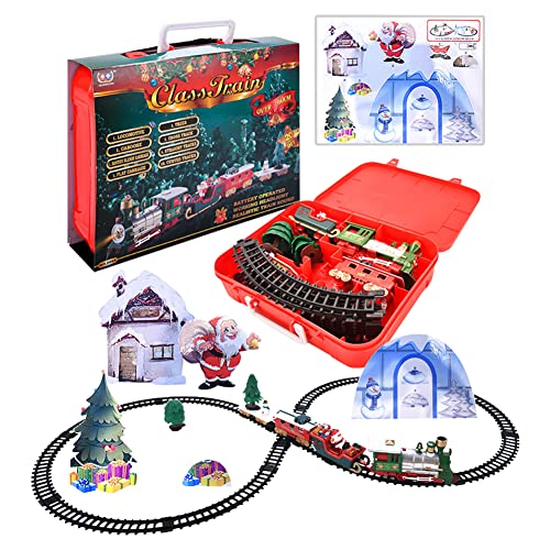 Asudaro Eisenbahnset Weihnachtsspielzeugeisenbahn mit realistischen Geräuschen und Lichtern elektrisches Eisenbahnset Spielzeugeisenbahn für Jungen und Mädchen ab 7 mit Ton und Licht von Asudaro