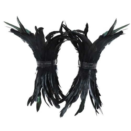 Asudaro Feder Fußkettchen, viktorianischen Stil Leder Feder Fußkettchen Feder Fuß Armband Kostüme Manschetten Für Halloween Performances, Modell geht Maskerade Parteien Feiern Schwarz von Asudaro