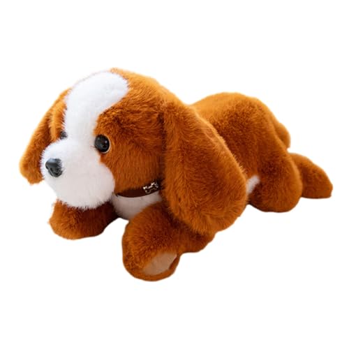 Asudaro Flauschiges Plüschtier,Beagle-Kissen,Kuscheltier Superweich mit großen Glitzeraugen,Plüschkissen Tier Spielzeug,Stofftier,für Kinder Mädchen Jungen,40cm Beagle-Kissen(braun) von Asudaro