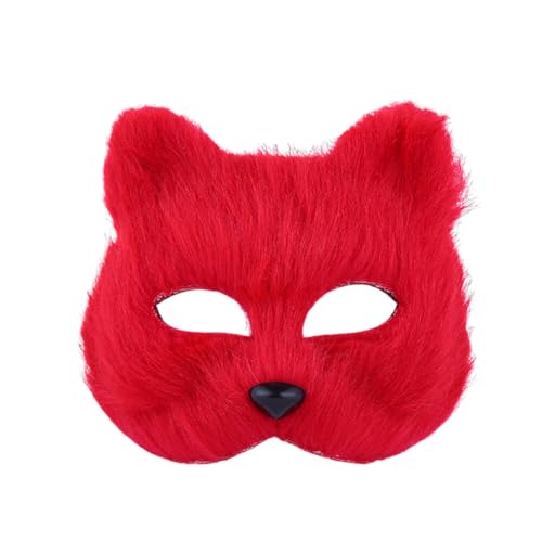 Asudaro Gesichtsmaske weiße Katze Tier Fuchs Wolf Maske Maskerade-Maske Cosplay-Kostüm Halloween Party Cosplay von Asudaro