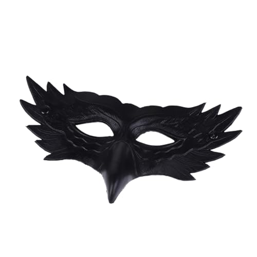 Asudaro Gesichtsschutzmaske für Halloween-Maskenball, Teufel/3D-Wölfe/Flügel/Fuchs, PU-Tier-Gesichtsschutzmaske für Rollenspiele, Cosplay von Asudaro