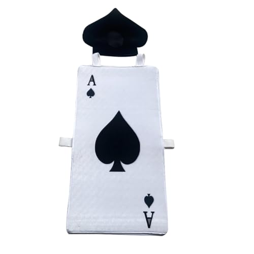 Asudaro Halloween Poker Spades a Suit Halloween a Spades Kostüm mit Hut für Erwachsene Weihnachtsfeier Kostümzubehör Requisiten von Asudaro