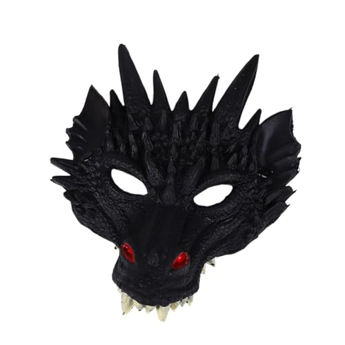 Asudaro Halloween Tiergesichtsbedeckung 3D Drachenmaske Halloween Maskerade PU Maske für Rollenspiele Tierspiel Cosplay Party von Asudaro