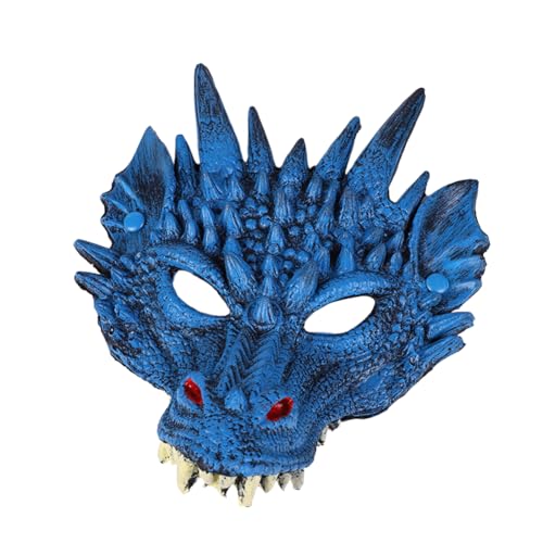 Asudaro Halloween Tiergesichtsbedeckung 3D Drachenmaske Halloween Maskerade PU Maske für Rollenspiele Tierspiel Cosplay Party von Asudaro