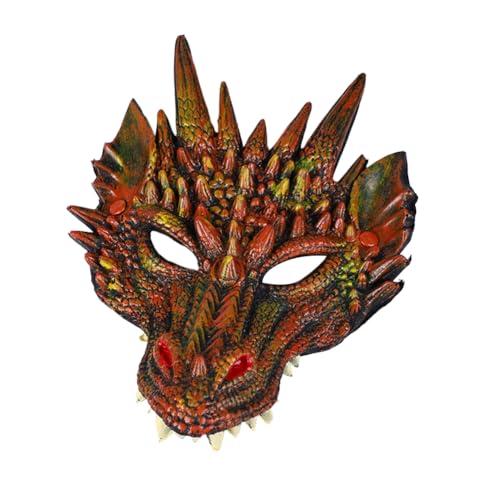 Asudaro Halloween Tiergesichtsbedeckung 3D Drachenmaske Halloween Maskerade PU Maske für Rollenspiele Tierspiel Cosplay Party von Asudaro