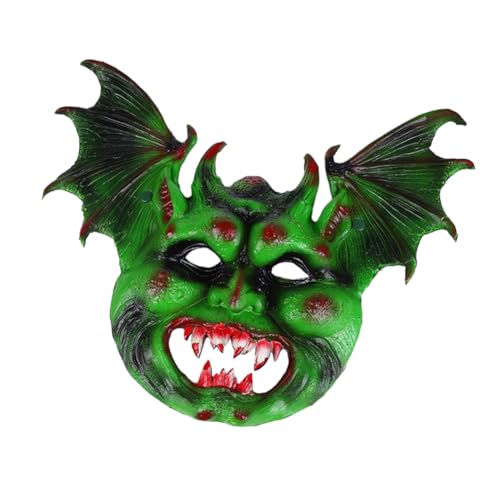 Asudaro Halloween Tiergesichtsbedeckung PU Gorillas/Drache/3D Dinosaurier/Fledermaus/Wölfe/Elch/Kuh/Hexe Maskenballmaske für Cosplay von Asudaro