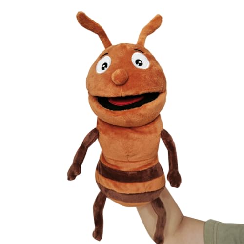 Asudaro Handpuppe für Kinder, 40cm Handpuppe Raupe Kuscheltier Marienkäfer Ameise Libelle Biene Schmetterling Plüsch-Handpuppen Realistischer Weich Tierkopf für Kinder Mädchen Jungen von Asudaro