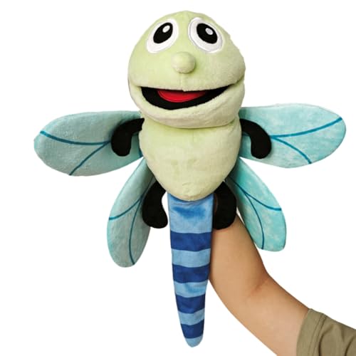 Asudaro Handpuppe für Kinder, 40cm Handpuppe Raupe Kuscheltier Marienkäfer Ameise Libelle Biene Schmetterling Plüsch-Handpuppen Realistischer Weich Tierkopf für Kinder Mädchen Jungen von Asudaro