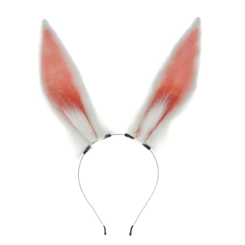 Asudaro Hase Cosplay Stirnband 20 cm x 5 cm Cosplay-Hasenohr-Stirnband für Frauen und Mädchen, Tierohren, pelziges Party-Zubehör, Hasenohren-Stirnband, Niedliches Plüsch-Hasenohren-Haarband von Asudaro