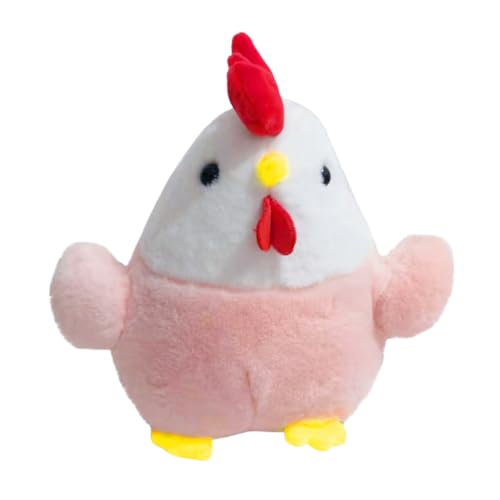 Asudaro Huhn Kuscheltier 20cm Plüschtiere Stofftier Henne Weiche Simulation Henne Puppe Hähnchen Ausgestopft Plüschkissen Flauschig Kleinkind Stofftier Lustige Spielzeug Plüschtier Kinder Baby Rosa von Asudaro