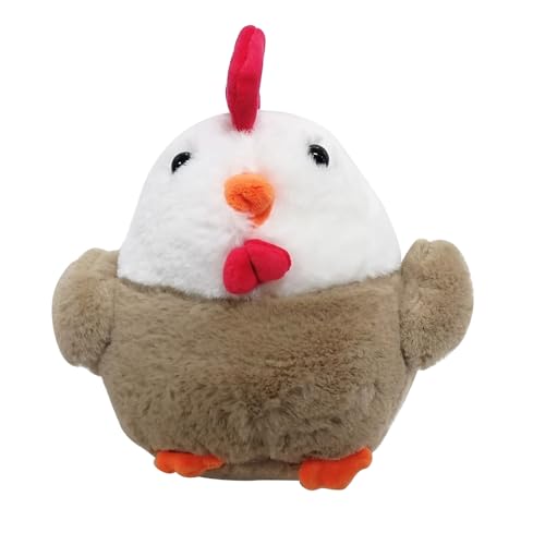 Asudaro Huhn Kuscheltier 20cm Plüschtiere Stofftier Henne Weiche Simulation Henne Puppe Hähnchen Ausgestopft Plüschkissen Flauschig Kleinkind Stofftier Lustige Spielzeug Plüschtier Kinder Baby braun von Asudaro