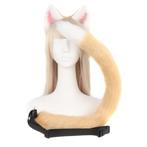 Asudaro Katzenohren Haarreif,Anime Katze Cosplay,Katze Ohr Stirnband Haarband mit Katzen Haarreif Katzeohren Anime Katze Cosplay für Kinder Erwachsene Halloween Cosplay Kamelweiß von Asudaro