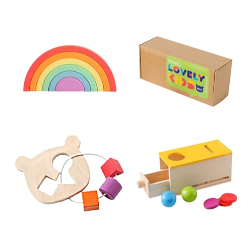 Asudaro Kinderspielzeug, Montessori-Spielzeug Baby kognitive Form passende Lehrmittel Frühe Bildung Lernspielzeug Set Kinder Puzzle Schublade Drop Shot Spielzeug von Asudaro