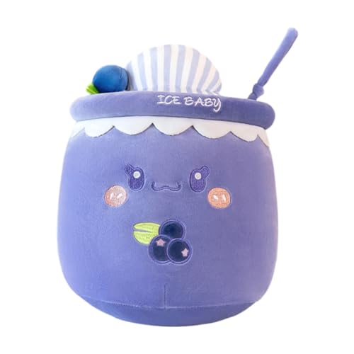 Asudaro Kuscheltier Milchtee, Ice Bubble Tea Cup Plüschtierkissen Gefülltes Bubble Tea Cup Plüschkissen Spielzeug Umarmungskissen für Kinder und Mädchen,Blau 45cm von Asudaro