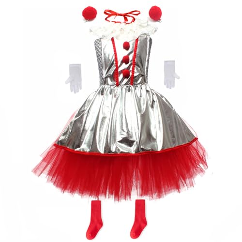 Asudaro Mädchen Cosplay Costume,Cosplay Costume für Halloween Weihnachten Karneval Joker Cosplay für Mädchen Kleid Halloween Karnival Cosplay Partykleid Für Mädchen Von 4–11 Jahren mit Bogen(L) von Asudaro