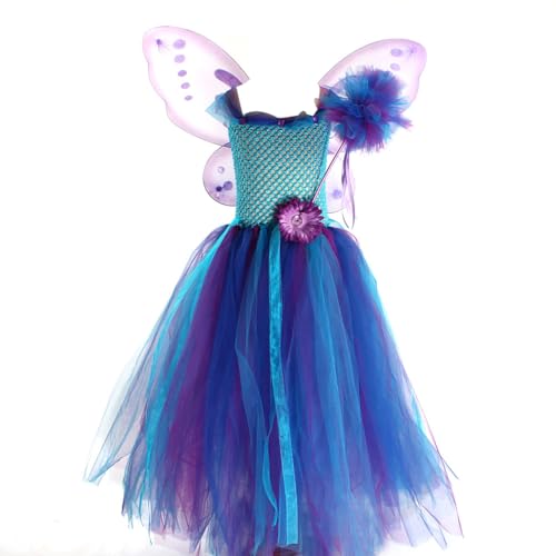 Asudaro Mädchen Cosplay Costume Ballkleid,Blau Prinzessin Kostüm Kleid,Karneval Verkleidung Party Prinzessin Kleid,Kleid Karnival Cosplay Partykleid für Mädchen Hochzeit Geburtstag Feiertag(M) von Asudaro