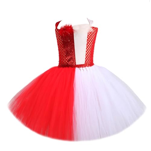 Asudaro Mädchen Engel und Teufel Kostüm,Kleid mit Tüllrock, Mädchen Ärmellos Kleid,Kleid Party Cosplay Festlich Karneval,Kinder Verkleidung,für Weihnachten Rollenspiele Verkleidung Karneval(XXL) von Asudaro