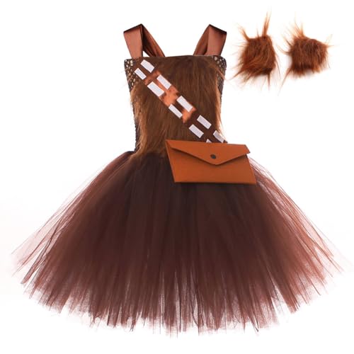 Asudaro Mädchen Prinzessin Kostüm,dark brown Kleid mit Tüllrock, Mädchen Ärmellos Kleid,Kleid Party Cosplay Festlich Karneval,Kinder Verkleidung,für Weihnachten Verkleidung Karneval(L) von Asudaro