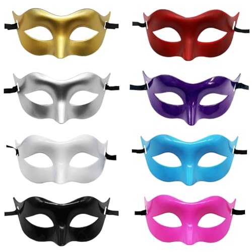 Asudaro Maskenball-Maske, 8 Stück, Ritter-Gesichtsbedeckung, Prinz-Gesichtsbedeckung, Make-up-Ball-Gesichtsbedeckung für Männer und Frauen, Modenschau, Tanzvorführung, Halloween-Party von Asudaro