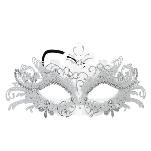 Asudaro Maskerade-Gesichtsmaske, Halbgesichtsmaske, Damen, Strasssteine, ausgehöhlte Gesichtsbedeckung aus Eisen, Maske für Damen, Halloween, Weihnachten, Auftritt, Urlaub, Cocktailparty von Asudaro