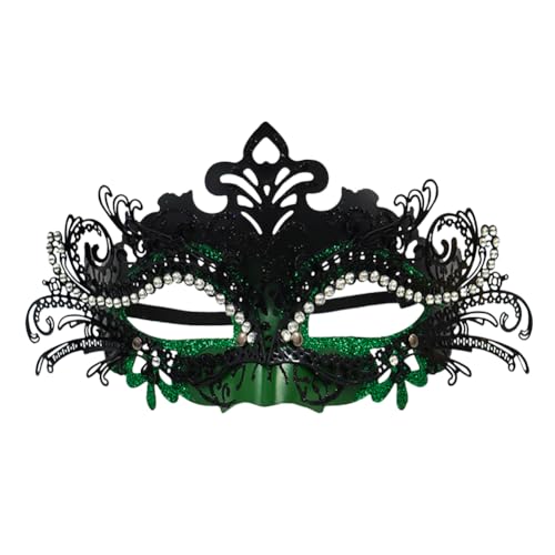 Asudaro Maskerade-Gesichtsmaske, Halbgesichtsmaske, Damen, Strasssteine, ausgehöhlte Gesichtsbedeckung aus Eisen, Maske für Damen, Halloween, Weihnachten, Auftritt, Urlaub, Cocktailparty von Asudaro