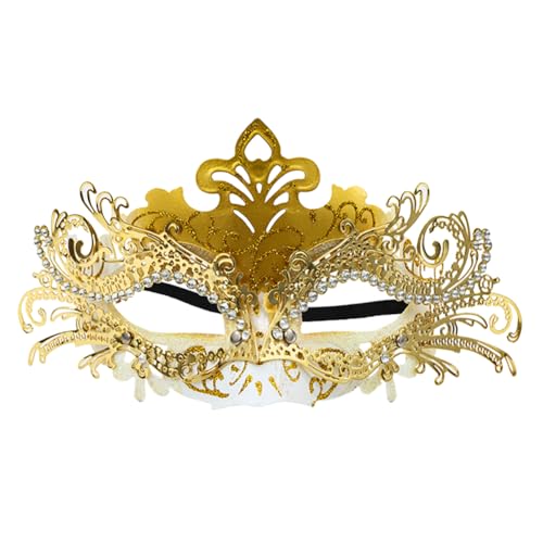 Asudaro Maskerade-Gesichtsmaske, Halbgesichtsmaske, Damen, Strasssteine, ausgehöhlte Gesichtsbedeckung aus Eisen, Maske für Damen, Halloween, Weihnachten, Auftritt, Urlaub, Cocktailparty von Asudaro