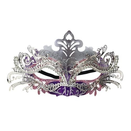 Asudaro Maskerade-Gesichtsmaske, Halbgesichtsmaske, Damen, Strasssteine, ausgehöhlte Gesichtsbedeckung aus Eisen, Maske für Damen, Halloween, Weihnachten, Auftritt, Urlaub, Cocktailparty von Asudaro