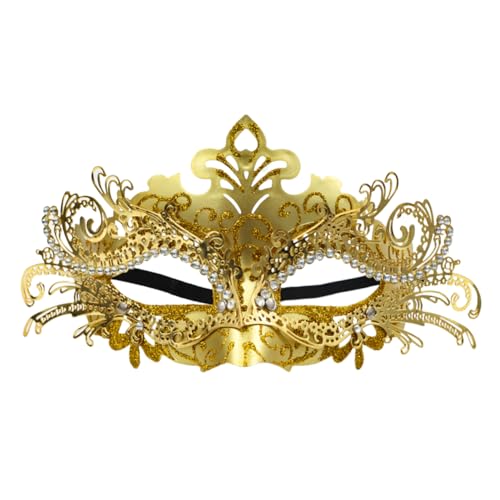 Asudaro Maskerade-Gesichtsmaske, Halbgesichtsmaske, Damen, Strasssteine, ausgehöhlte Gesichtsbedeckung aus Eisen, Maske für Damen, Halloween, Weihnachten, Auftritt, Urlaub, Cocktailparty von Asudaro