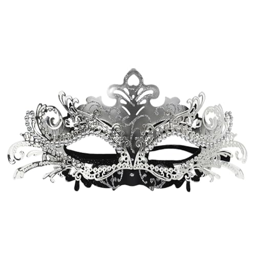 Asudaro Maskerade-Gesichtsmaske, Halbgesichtsmaske, Damen, Strasssteine, ausgehöhlte Gesichtsbedeckung aus Eisen, Maske für Damen, Halloween, Weihnachten, Auftritt, Urlaub, Cocktailparty von Asudaro