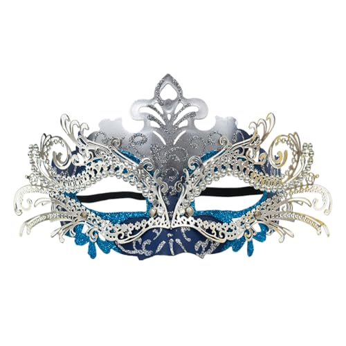 Asudaro Maskerade-Gesichtsmaske, Halbgesichtsmaske, Damen, Strasssteine, ausgehöhlte Gesichtsbedeckung aus Eisen, Maske für Damen, Halloween, Weihnachten, Auftritt, Urlaub, Cocktailparty von Asudaro