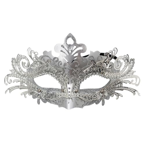 Asudaro Maskerade-Gesichtsmaske, Halbgesichtsmaske, Damen, Strasssteine, ausgehöhlte Gesichtsbedeckung aus Eisen, Maske für Damen, Halloween, Weihnachten, Auftritt, Urlaub, Cocktailparty von Asudaro