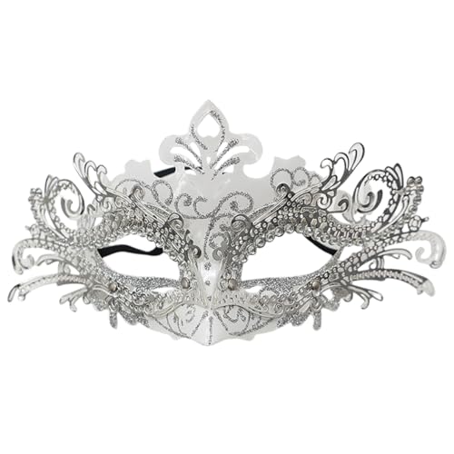 Asudaro Maskerade-Gesichtsmaske, Halbgesichtsmaske, Damen, Strasssteine, ausgehöhlte Gesichtsbedeckung aus Eisen, Maske für Damen, Halloween, Weihnachten, Auftritt, Urlaub, Cocktailparty von Asudaro