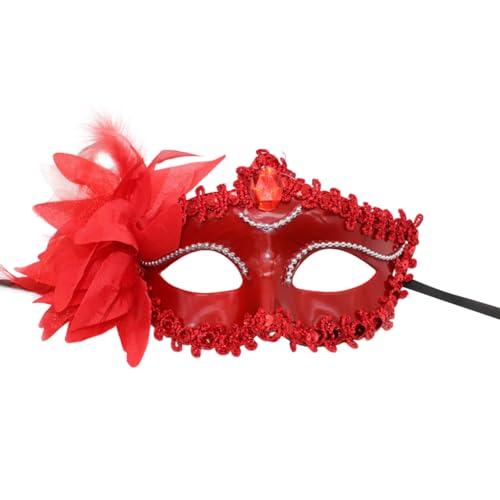 Asudaro Maskerade-Gesichtsmaske, seitliche Blume, halbes Gesicht, Kunststoff-Pailletten, Gesichtsbedeckung für Damenbälle, Modenschau, Cosplay, Auftritt, Maskerade, Halloween-Party von Asudaro