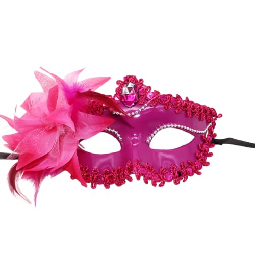 Asudaro Maskerade-Gesichtsmaske, seitliche Blume, halbes Gesicht, Kunststoff-Pailletten, Gesichtsbedeckung für Damenbälle, Modenschau, Cosplay, Auftritt, Maskerade, Halloween-Party von Asudaro