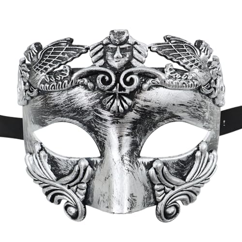 Asudaro Maskerade-Gesichtsmaske 1 STK/5 STK Ritter Halbgesichtsmaske Kunststoff Krieger Metallic Gesichtsschutzmaske für Männer Earl Fashion Show Cosplay Performance Maskerade Halloween von Asudaro