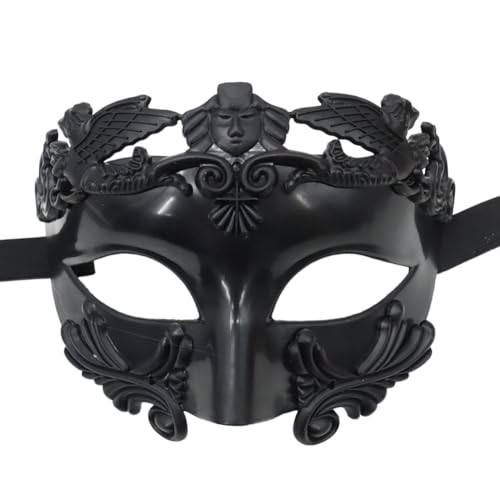 Asudaro Maskerade-Gesichtsmaske 1 STK/5 STK Ritter Halbgesichtsmaske Kunststoff Krieger Metallic Gesichtsschutzmaske für Männer Earl Fashion Show Cosplay Performance Maskerade Halloween von Asudaro