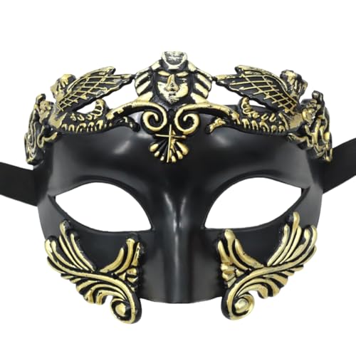 Asudaro Maskerade-Gesichtsmaske 1 STK/5 STK Ritter Halbgesichtsmaske Kunststoff Krieger Metallic Gesichtsschutzmaske für Männer Earl Fashion Show Cosplay Performance Maskerade Halloween von Asudaro