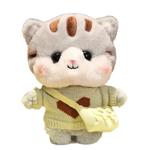 Asudaro Niedliche Katze Plüschtier Kuscheltier Katze Plush 30cm Weihnachtskatze Katze Stofftier Plüsch Puppe Kleidung Soft Toy Animals Cat Rucksack Katzenpuppe für Kinder Erwachsener Junge Mädchen #7 von Asudaro