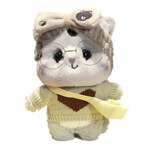 Asudaro Niedliche Katze Plüschtier Kuscheltier Katze Plush 30cm Weihnachtskatze Katze Stofftier Plüsch Puppe Kleidung Soft Toy Animals Cat Rucksack Katzenpuppe für Kinder Erwachsener Junge Mädchen #5 von Asudaro