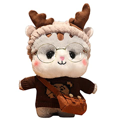 Asudaro Niedliche Katze Plüschtier Kuscheltier Katze Plush 30cm Weihnachtskatze Katze Stofftier Plüsch Puppe Kleidung Soft Toy Animals Cat Rucksack Katzenpuppe für Kinder Erwachsener Junge Mädchen #8 von Asudaro